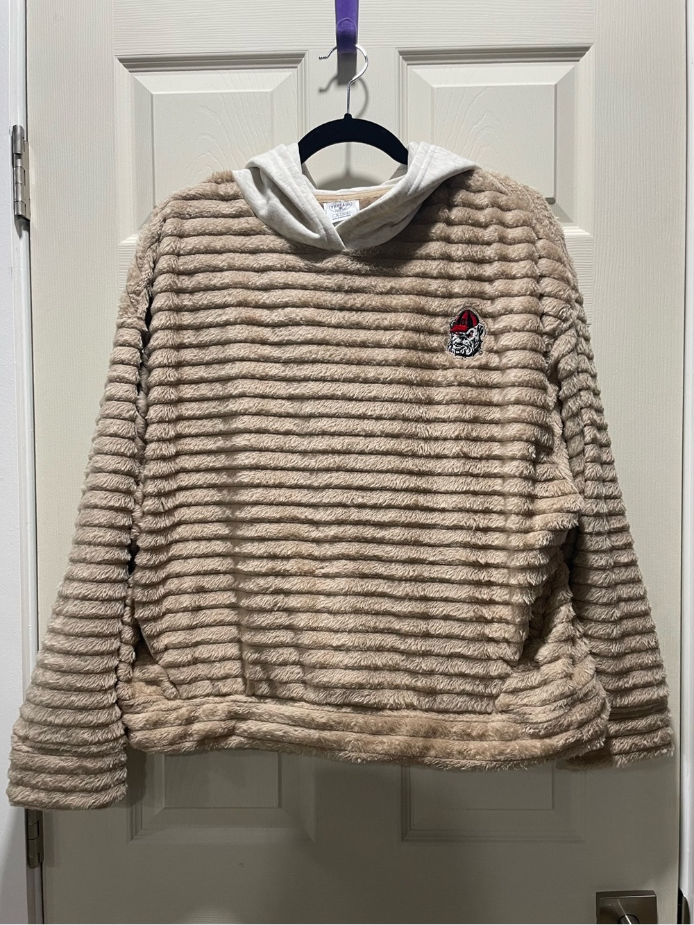 NWT NCAA Georgia Bulldogs Women's Oatmeal Fashion Hooded Sweatshirt XL